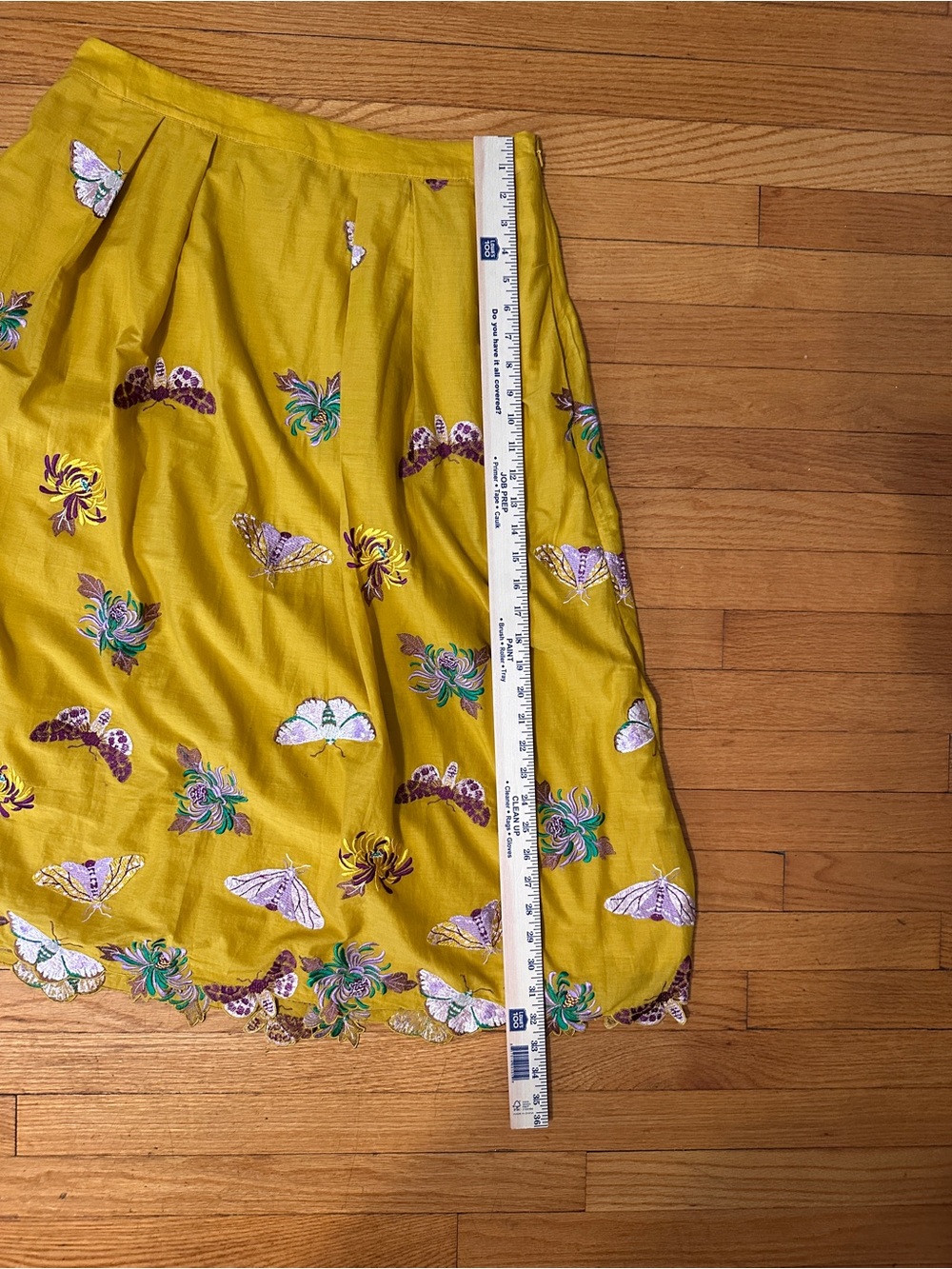 🦋 Maeve Yellow Butterfly Embroidered Midi Skirt - Picture 7 of 11